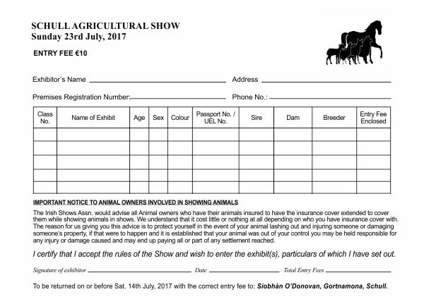 2017 HORSE entry form